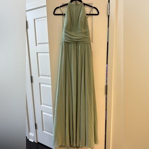 Amsale Jayla Sage Green Bridesmaid Dress